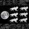 Antiqued Silver Plated Brass Wolf Charms - Set of Six - S-C149